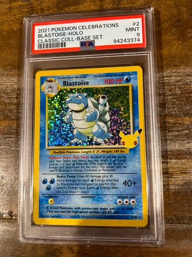 POKEMON 2021 Celebrations BLASTOISE Holo Classic Coll Base Set #2 PSA 9 Mint 2