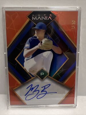 Maddux Bruns 2023 Wild Card Auto Mania ''Blue/Orange Auto 13/50- Dodgers