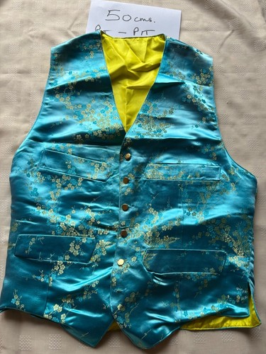 . Herren Handgefertigte Weste Lebendig Bedruckt Satin