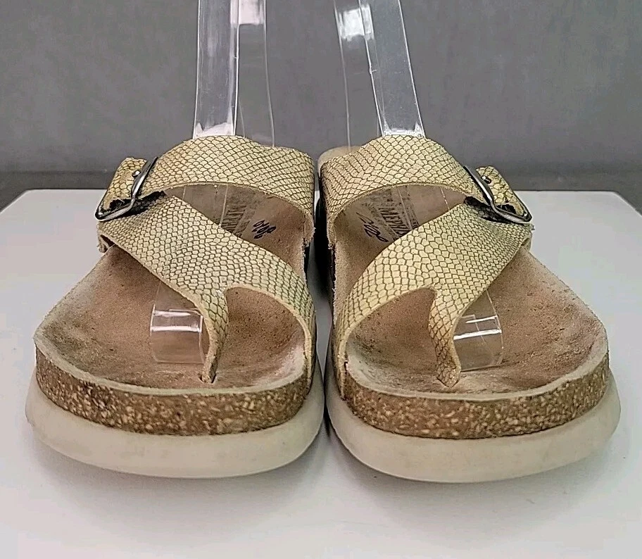 Sandalias Mephisto Helen Talla 37 Crema Piel de Serpiente Cuero Corcho Plantilla Suela de Goma  Foto 3 de 4