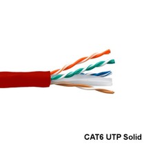 Kentek Red 1000ft Cat6 UTP Solid Bulk Cord 23AWG 550MHz PVC Pure Copper RJ45