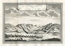 Antique Print-CHINA-GREAT WALL-VIEW-VOC-Prevost-1777