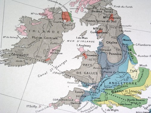1925 VINTAGE GEOLOGICAL MAP OF WESTERN EUROPE / FRANCE GREAT BRITAIN NETHERLANDS - Bild 2 von 12