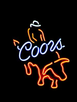 New Coors Bull Rider Neon Light Sign 24''x20'' Beer Lamp Bar Glass Decor Artwork