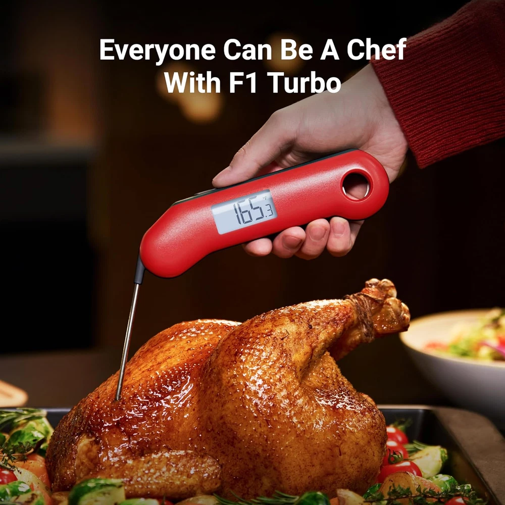 Professionai Meat Thermometer Digital, 3X Faster 0.5 Sec Instant Read, NIST Cert