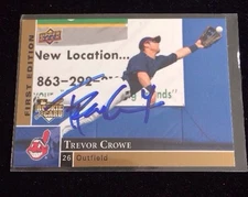 TREVOR CROWE 2009 UPPPER DECK ROOKIE RC Autographed Signed AUTO Card 398 INDIANS