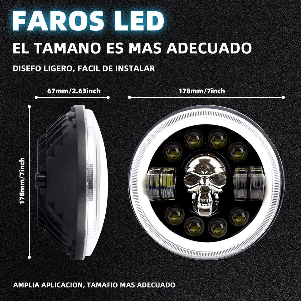 Proyector de faros LED RGB de 7 pulgadas Halo DRL para Harley Davidson Street Glide FLHX Foto 2 de 4