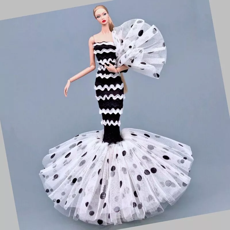 Polka dot top fishtail dress
