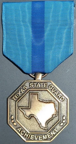 Texas State Guard Achievement Medal with Moiré Ribbon -Professional Quality