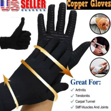 Copper Compression Anti Arthritis Full Finger Gloves Hand Joint Pain Relief M-XL