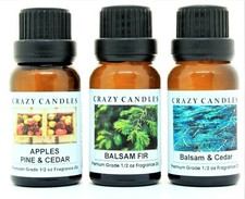 3 Oil Set Apples Pine  Cedar, Balsam Fir, Balsam  Cedar 1/2oz Crazy Candles