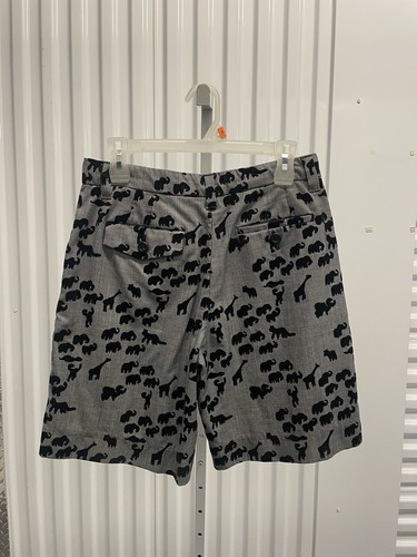 Marc Jacobs Black & White Plaid Houndstooth Animal Motif Bermuda Shorts Size 4 - Picture 7 of 10