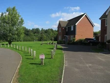 Photo 12x8 New house and dog area Haverhill/TL6645 With a sign claiming t c2015