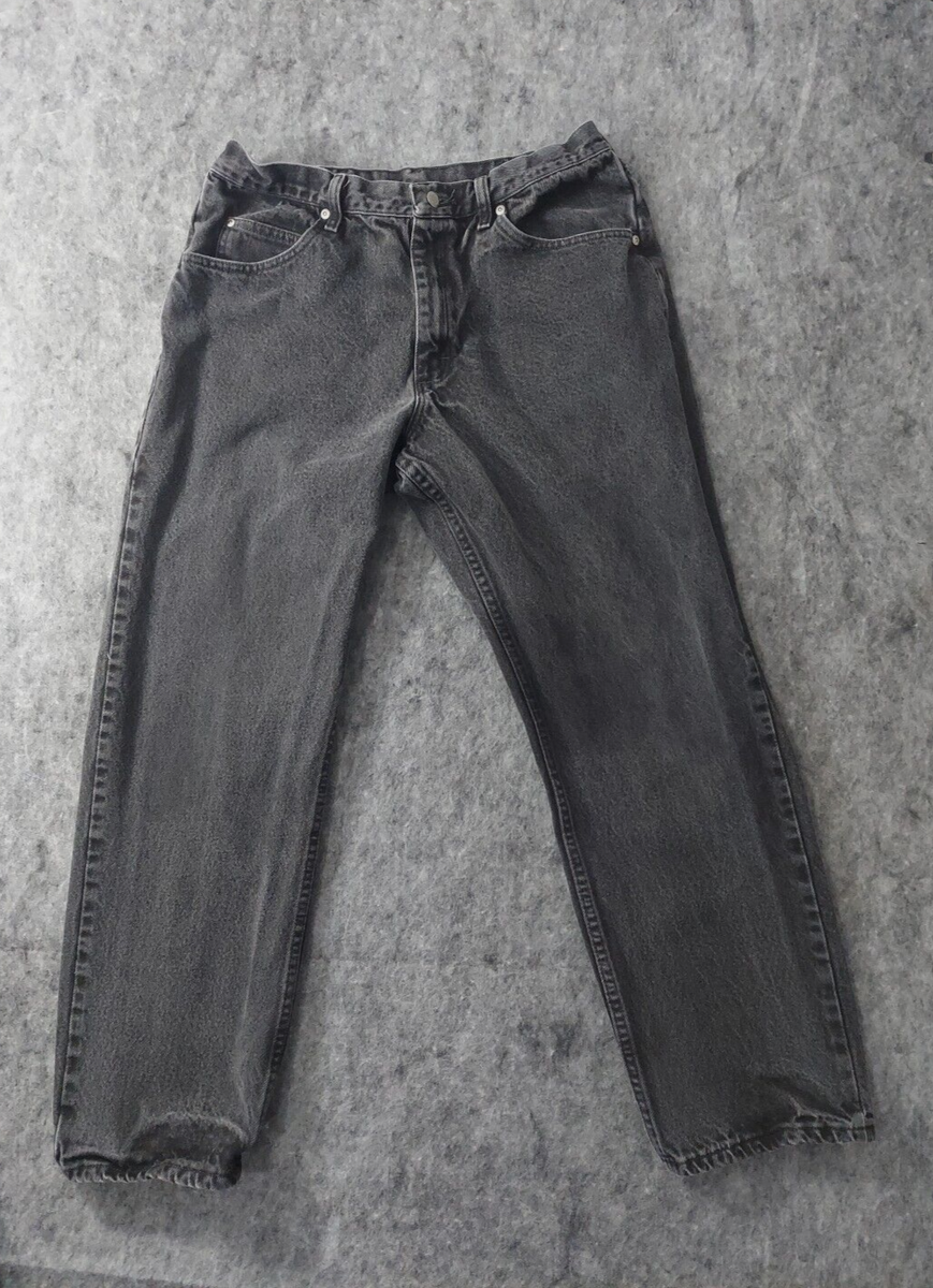 Wrangler Jeans Mens 32x29 Black Relaxed Fit Cotton Workwear Denim Western