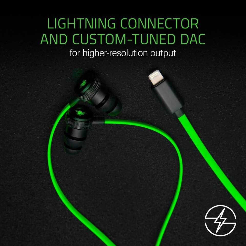 Razer Hammerhead For iOS Apple Lightning Plug Wired Earbud Headphones