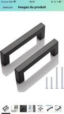 Modern Black Cabinet Handle Square Furniture Hardware Stainless Steel Kitchen