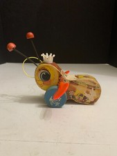 Vintage 1960's Fisher Price Queen Buzzy Bee Pull Toy