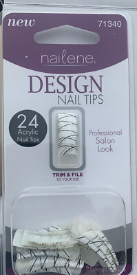 NAILENE DESIGN NAIL TIPS PROFESSIONAL SALON LOOK, 24 NAILS 71340 ( 2 Packs )