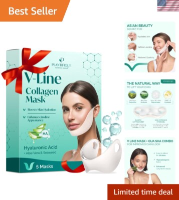 Rejuvenating Collagen Chin Mask for Defined Jawline - 5 PCS Set for All Skin