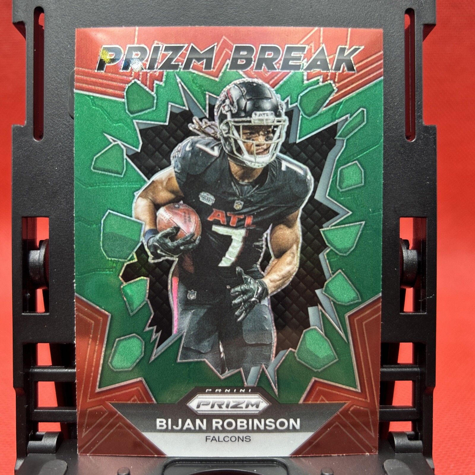 Bijan Robinson 2023 Panini Prizm Green Prizm Break RC Rookie PB-8 Falcons