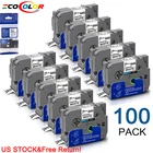 100PK For Brother P-Touch TZ-251 TZe-251 1" Label Tape White for PT-2700 PT-2730