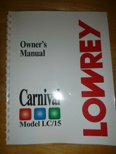 Genuine LOWREY Organ Owner's Manual Model LC-15 Carnival mid 2000's 