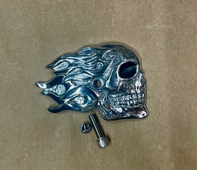 Harley Air Cleaner Insert Flaming Skull for Twin Cam covers. ISTC
