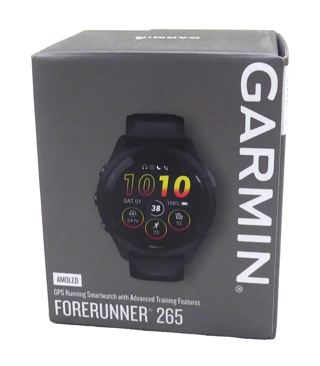 Garmin Forerunner 265 GPS Watch - Black/Powder Gray for sale Garmin Forerunner 265 GPS Watch - Black/Powder Gray for sale
