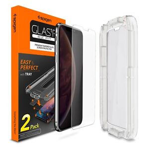 2-PK-iPhone-X-XS-XS-MAX-XR-Screen-Protector-Sensor-Glas-tR-Spigen-EZ-FIT