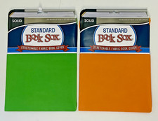 Pack of 2 Green and Orange Book Sox Standard Stretchable Fabric Book Cover