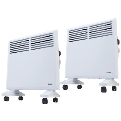 Goldair 1000W Convection Panel Heater Twin Pack Portable Thermostat Home  Slim | eBay