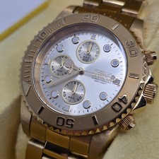 Invicta Mens Pro Diver Chronograph Champagne Dial 18K Gold Plated S.S 200M Watch