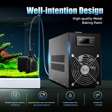 60L Aquarium Chiller Hydroponic Water Chiller 200W 52 Gal Fish Tank Cooler Equip