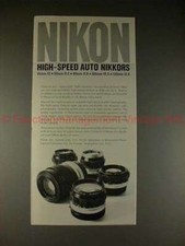 1969 Nikon Lenses Ad - High-Speed Auto Nikkors, NICE 