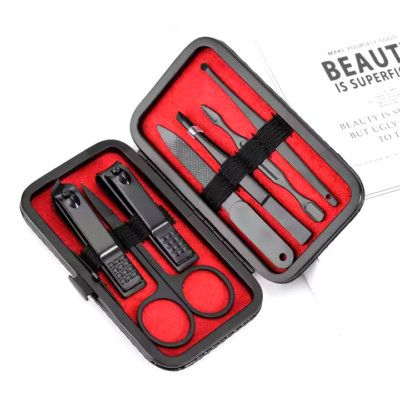 personal care nail clipper kit professional pedicure set grooming 7pcs kit black