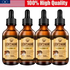 Lions Mane Mushroom Extract Organic Non GMO Tincture Liquid Herbal Drops 2 Fl Oz