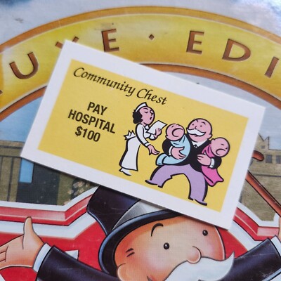 Monopoly Deluxe Edition 1996 Replacement Pay Hospital Community Chest Card