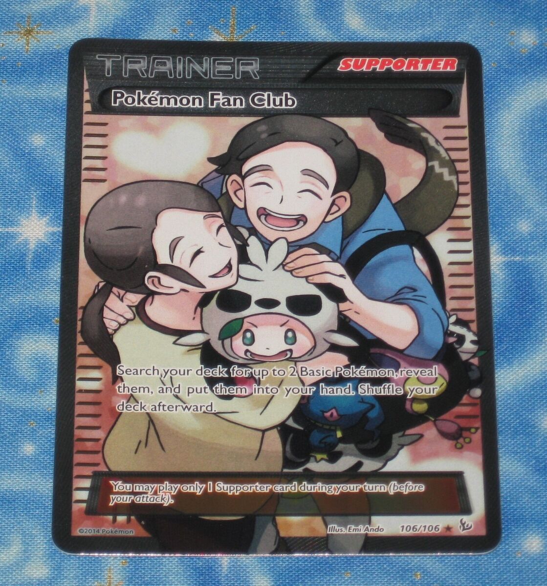 Pokemon Fan Club Pokémon Full Art Ultra Rare Holo Trainer Card XY Flashfire  2014