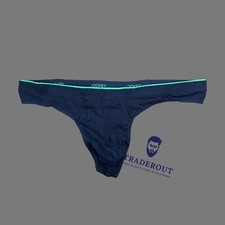 Jockey mens Navy Blue cotton stretch thong G-string underwear size 2XL