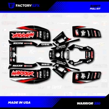 Black Red Shift Racing Graphics kit fits Yamaha Warrior 350 87-04 electric start