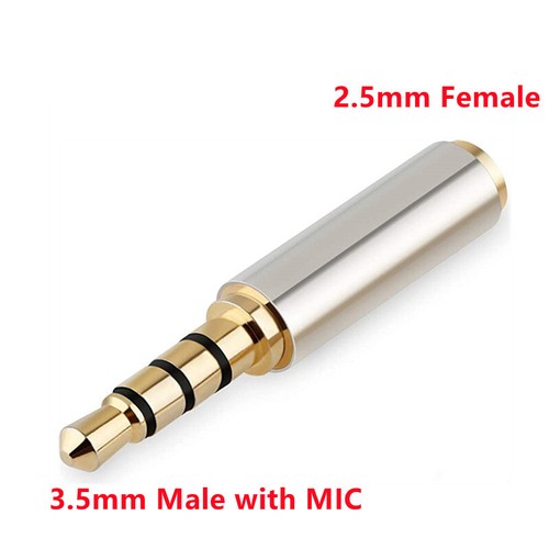 1 Pack 3.5mm Male to 2.5mm Female Stereo Mic Audio Headphone Adapter Converter - Picture 2 of 6
