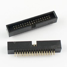10Pcs 1.27mm Pitch 2x17 Pin 34 Pin DIP Male Shrouded Box Header IDC Connector