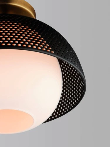 Maxim Perf 14 1/4" Wide Black and Satin Brass Ceiling Light - Picture 4 of 7