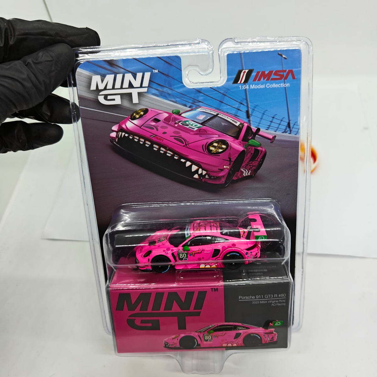 MINI GT Porsche 911 GT3 R #80 AO Racing 2023 IMSA VIRginia Roxy