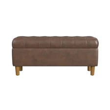 Home Decor | Tufted Ainsley Button Storage Ottoman Bench with Hinged Lid | Ot...