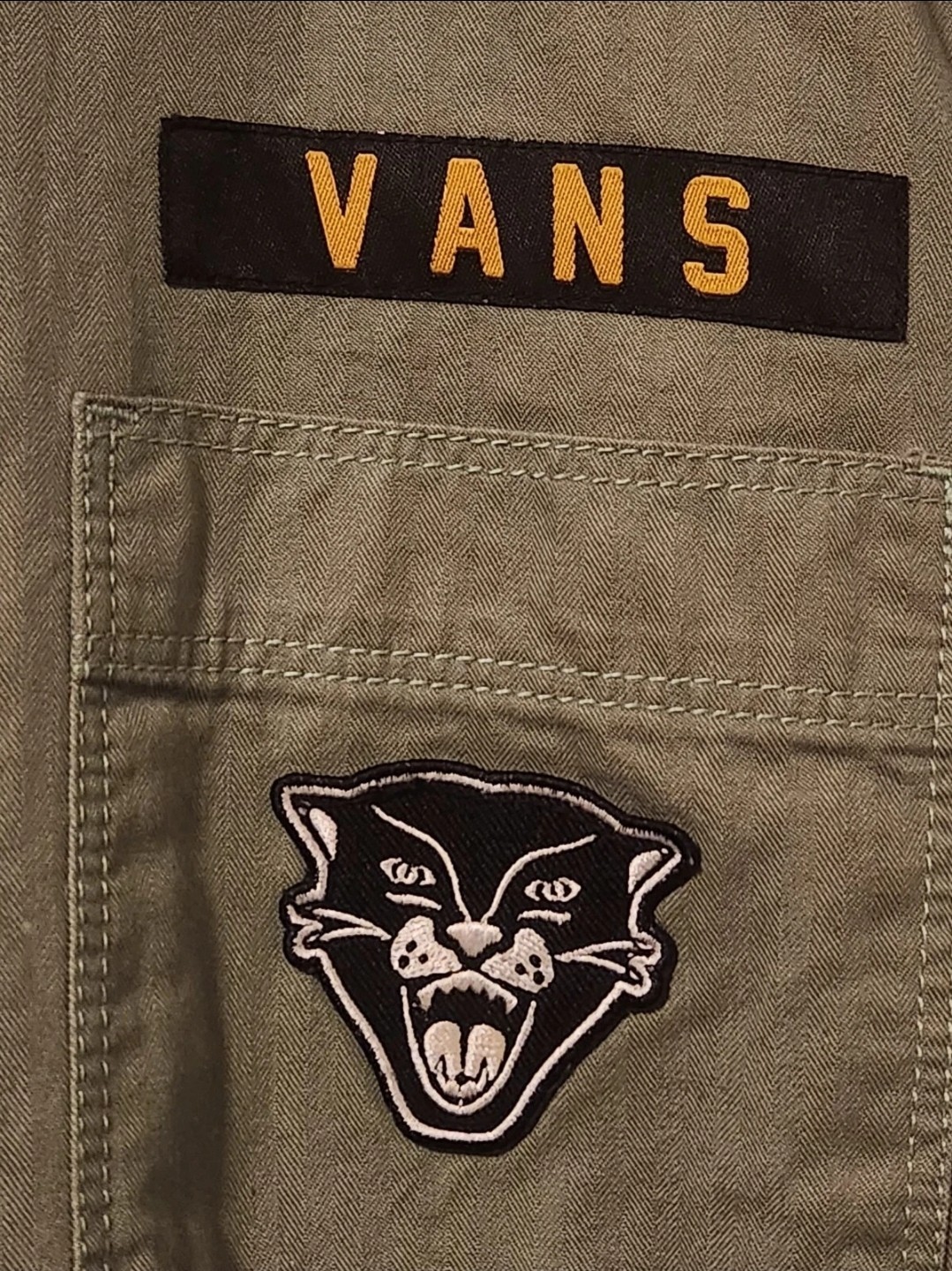 Vans Assembly Patch Extra Small Olive Green Snap … - image 2