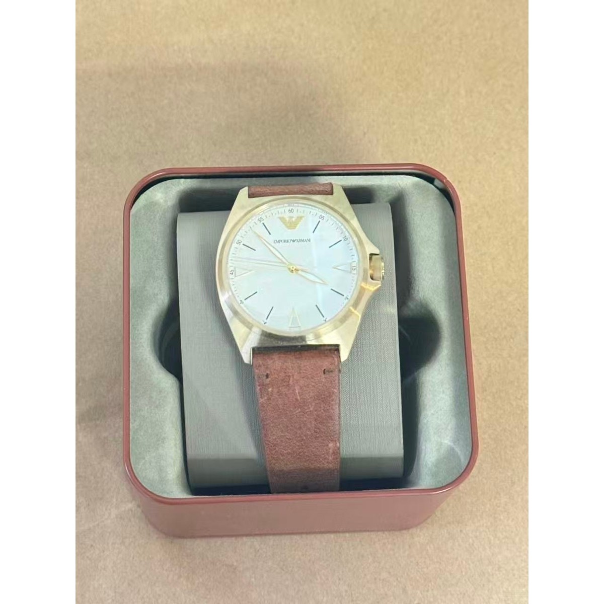 Emporio Armani Nicola AR11331 Men's Watch With Beige Dial | eBay