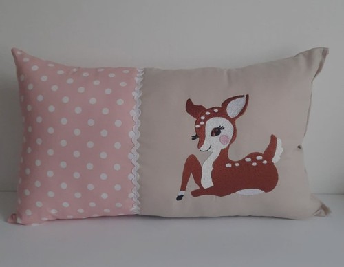 Kissen mit Namen,Kissen mit Rehkitz ,Personalisiertes Kissen,Taufkissen - Bild 2 von 2