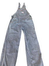 Round House Overalls kids 18 Blue White Railroad Stripe Cotton Workwear Bib