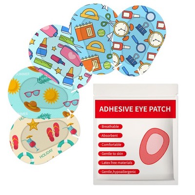 90PCS Kids Adhesive Eye Patches Breathable Cartoon Design Bandages